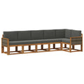 Outdoor-Sofagarnitur 6 pcs Natur und Anthrazit Polyester