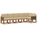 Outdoor-Sofagarnitur mit Kissen 6 pcs Natur und Beige Polyester