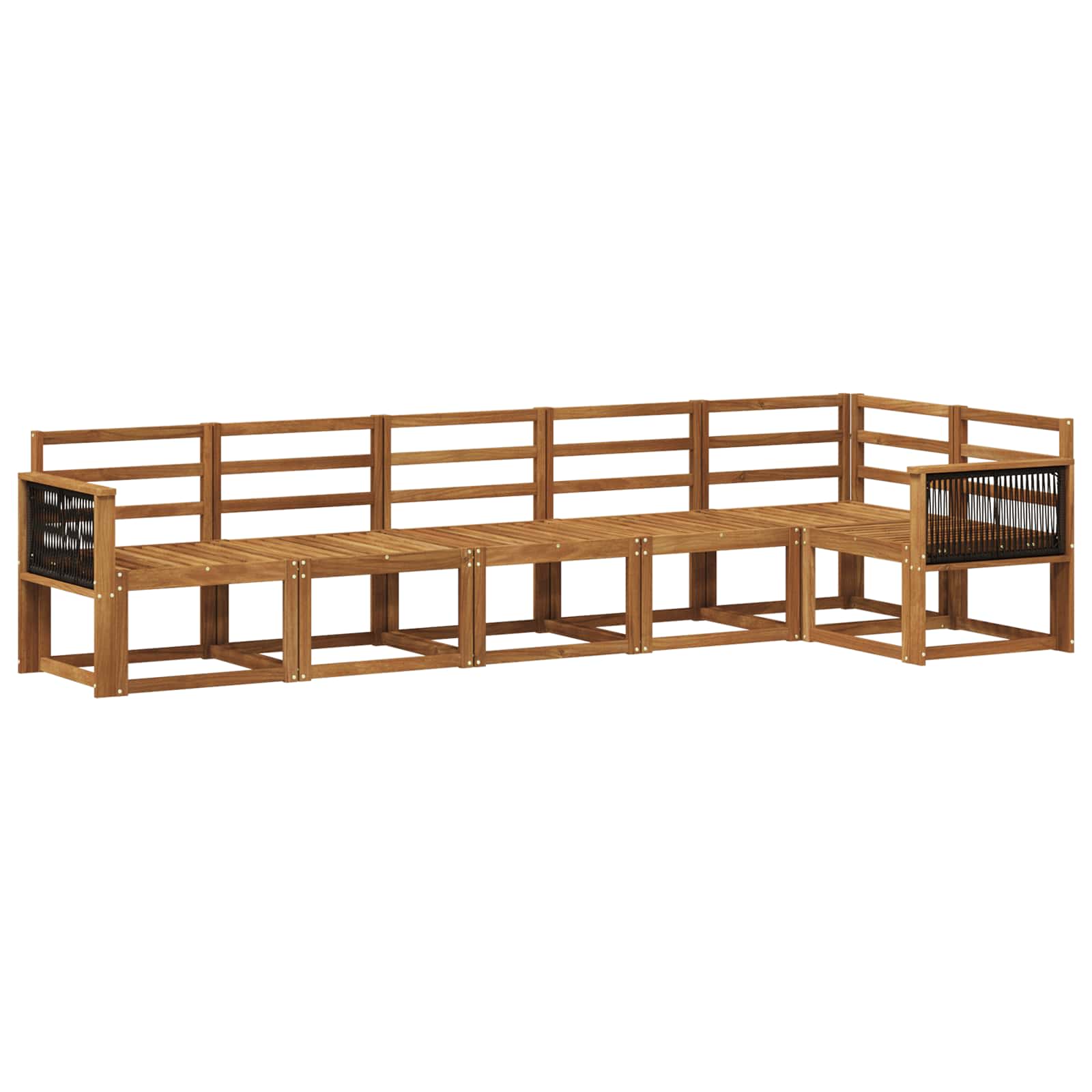 Outdoor-Sofagarnitur 6 pcs Natur Massivholz Akazie