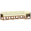 Outdoor-Sofagarnitur mit Kissen 6 pcs Natur und Creme Polyester