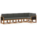 Outdoor-Sofagarnitur 6 pcs Natur und Anthrazit Polyester