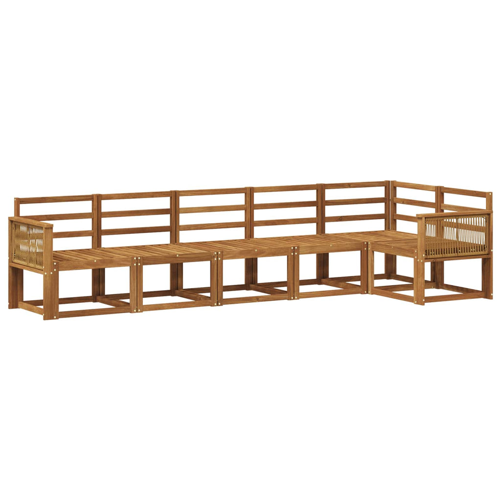 Outdoor-Sofagarnitur 6 pcs Natur Massivholz Akazie