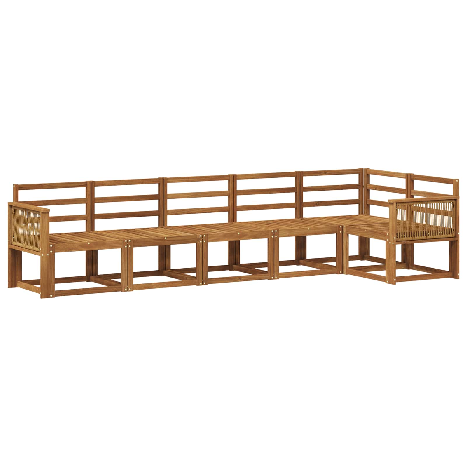 Outdoor-Sofagarnitur 6 pcs Natur Massivholz Akazie