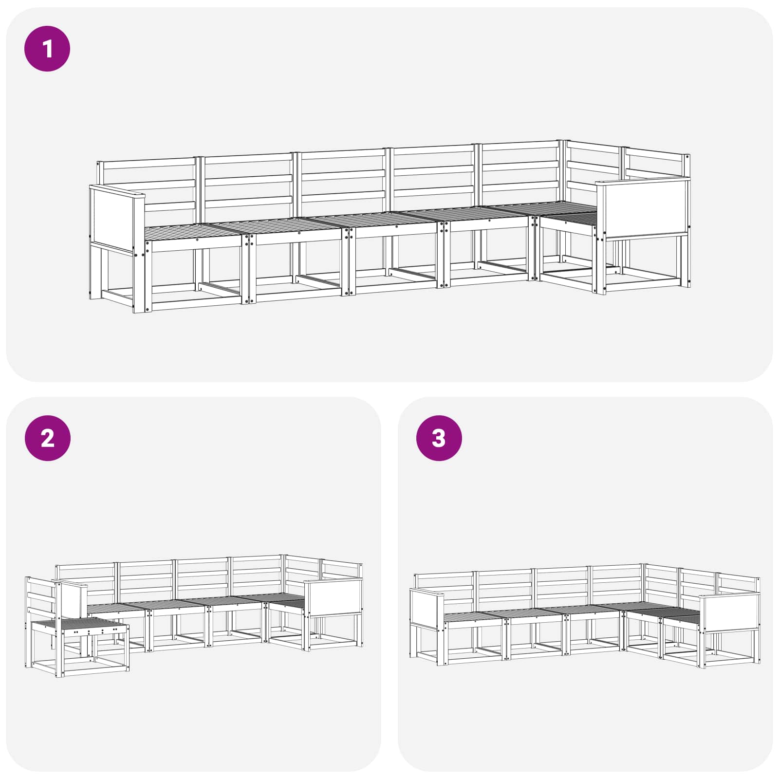 Outdoor-Sofagarnitur 6 pcs Natur Massivholz Akazie