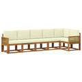 Outdoor-Sofagarnitur mit Kissen 6 pcs Natur und Creme Polyester