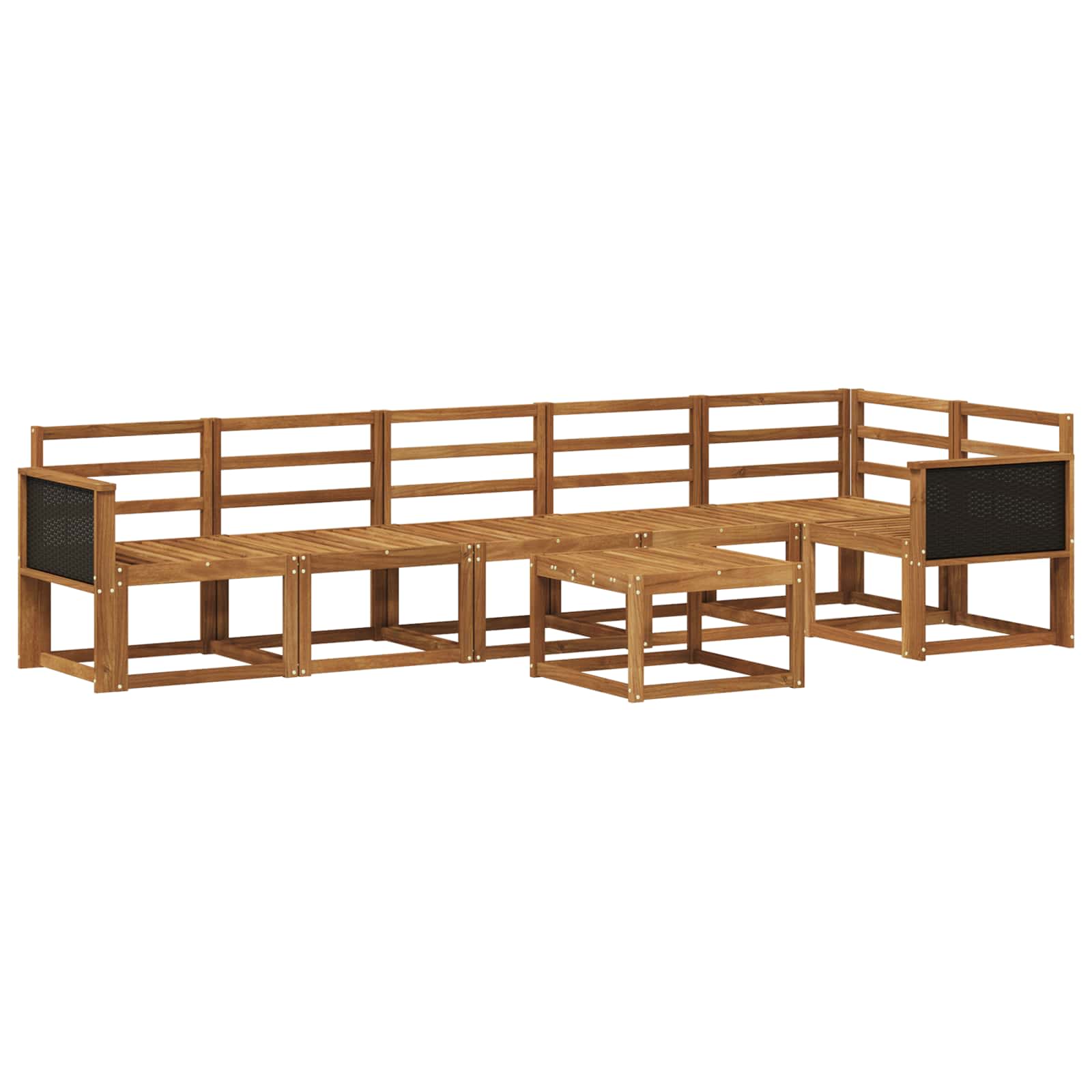 Outdoor-Sofagarnitur 7 pcs Natur Massivholz Akazie