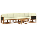 Outdoor-Sofagarnitur mit Kissen 7 pcs Natur und Creme Polyester