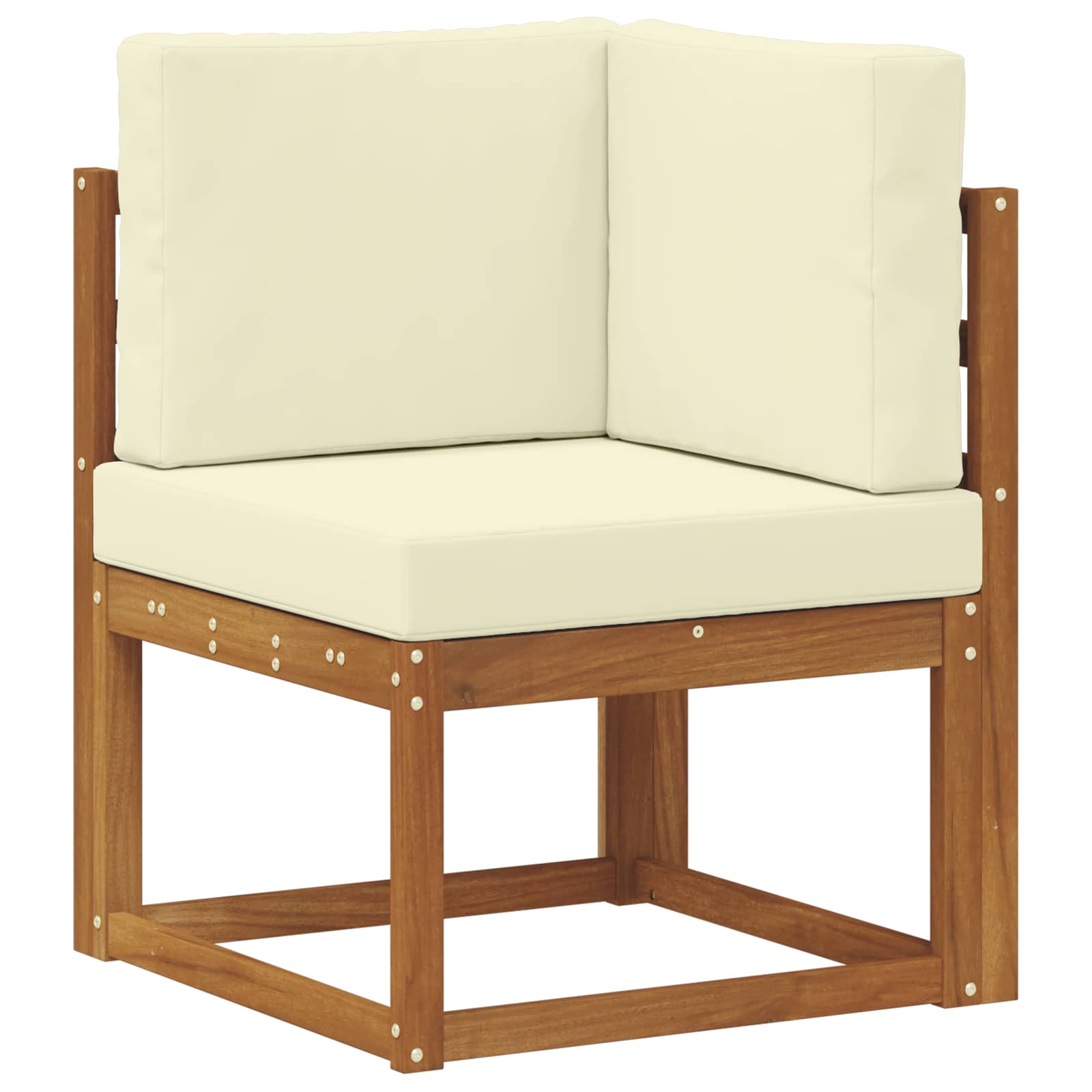 Outdoor-Sofagarnitur mit Kissen 7 pcs Natur und Creme Polyester
