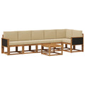 Outdoor-Sofagarnitur mit Kissen 7 pcs Natur und Beige Polyester