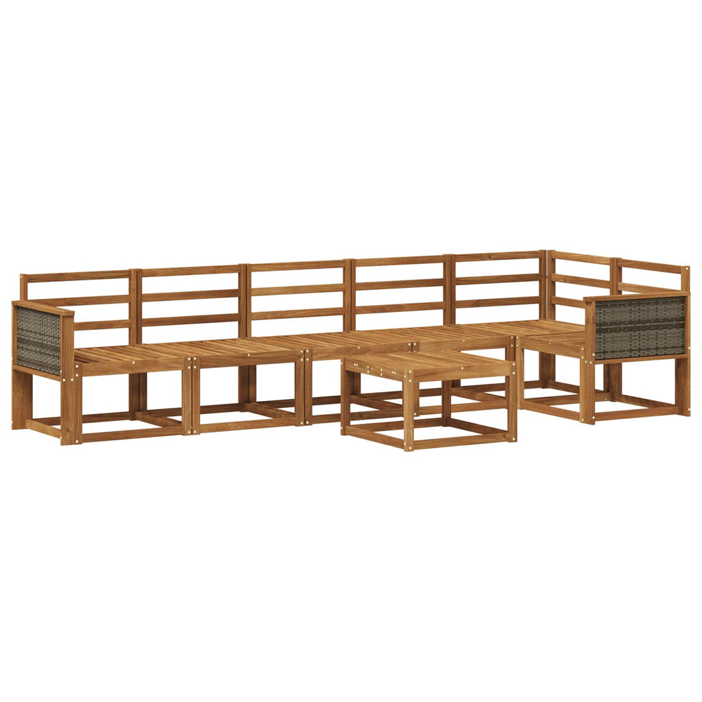 Outdoor-Sofagarnitur 7 pcs Natur Massivholz Akazie