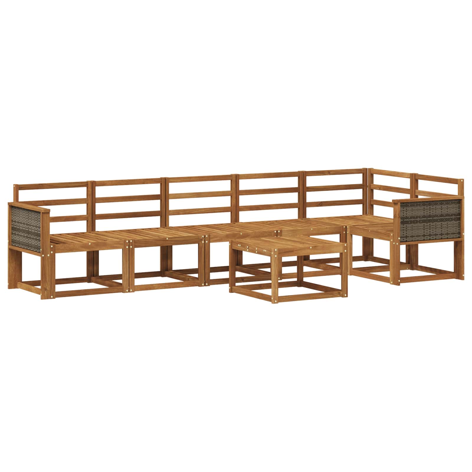 Outdoor-Sofagarnitur 7 pcs Natur Massivholz Akazie