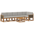 Outdoor-Sofagarnitur 7 pcs Natürlich und Hellgrau Polyester