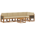 Outdoor-Sofagarnitur mit Kissen 7 pcs Natur und Beige Polyester