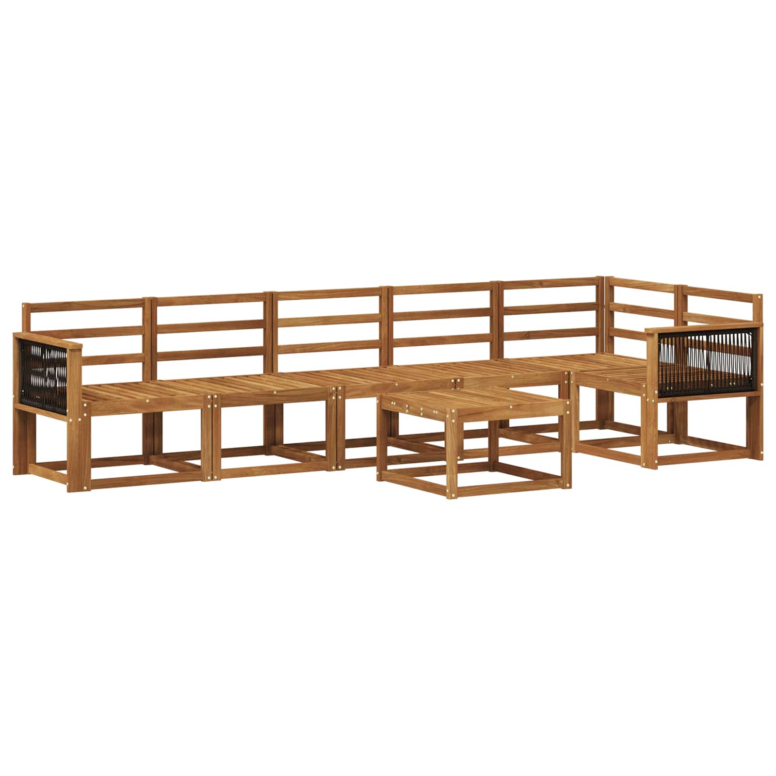 Outdoor-Sofagarnitur 7 pcs Natur Massivholz Akazie