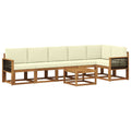 Outdoor-Sofagarnitur mit Kissen 7 pcs Natur und Creme Polyester