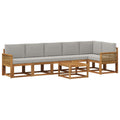 Outdoor-Sofagarnitur 7 pcs Natürlich und Hellgrau Polyester