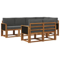 Outdoor-Sofagarnitur 7 pcs Natur und Anthrazit Polyester