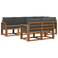 Outdoor-Sofagarnitur 7 pcs Natur und Anthrazit Polyester