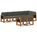 Outdoor-Sofagarnitur 8 pcs Natur und Anthrazit Polyester