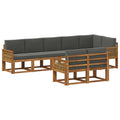 Outdoor-Sofagarnitur 8 pcs Natur und Anthrazit Polyester