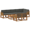 Outdoor-Sofagarnitur 9 pcs Natur und Anthrazit Polyester