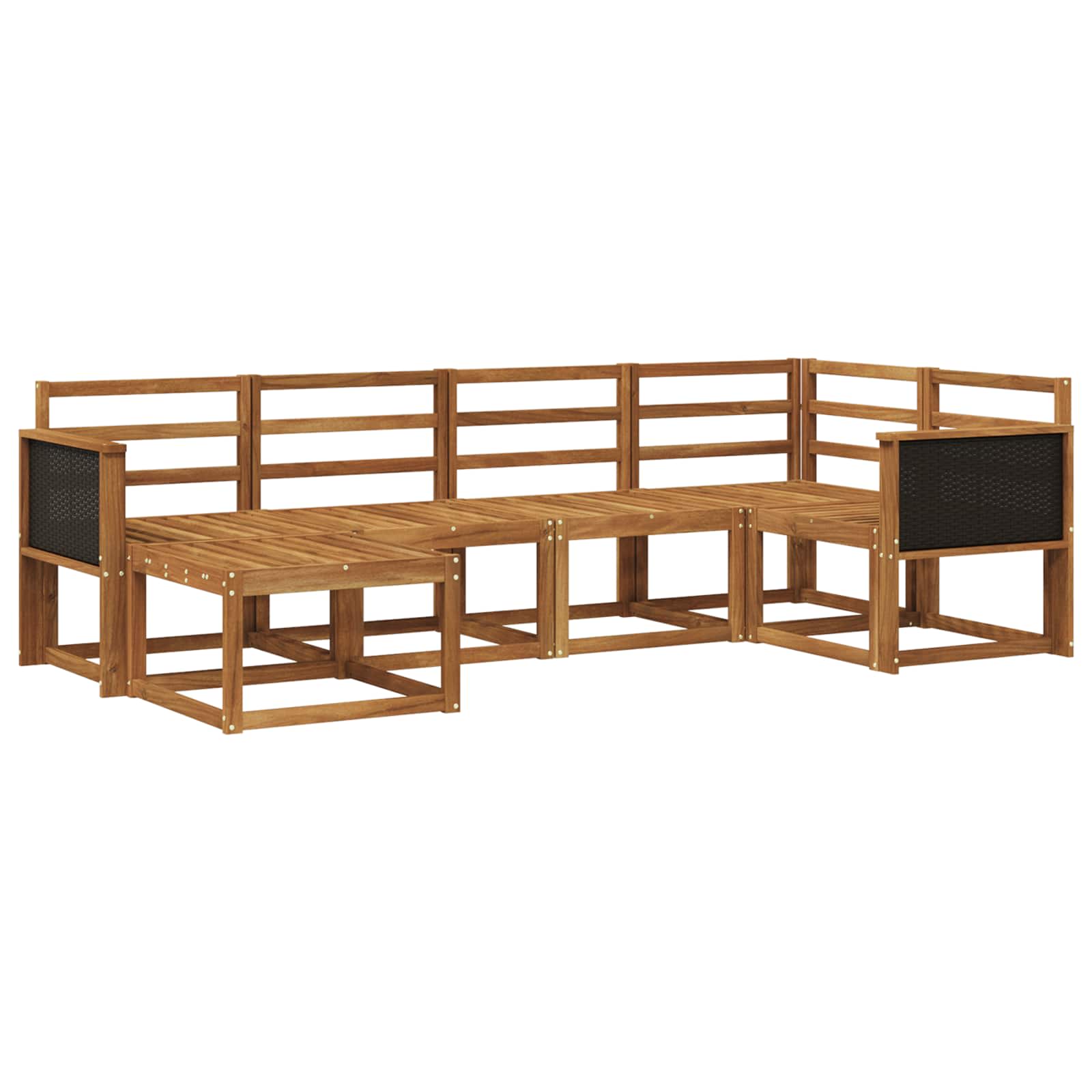 Outdoor-Sofagarnitur 6 pcs Natur Massivholz Akazie