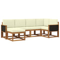 Outdoor-Sofagarnitur 6 pcs Natur und Creme Massivholz Akazie