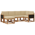 Outdoor-Sofagarnitur 6 pcs Natur und Beige Massivholz Akazie