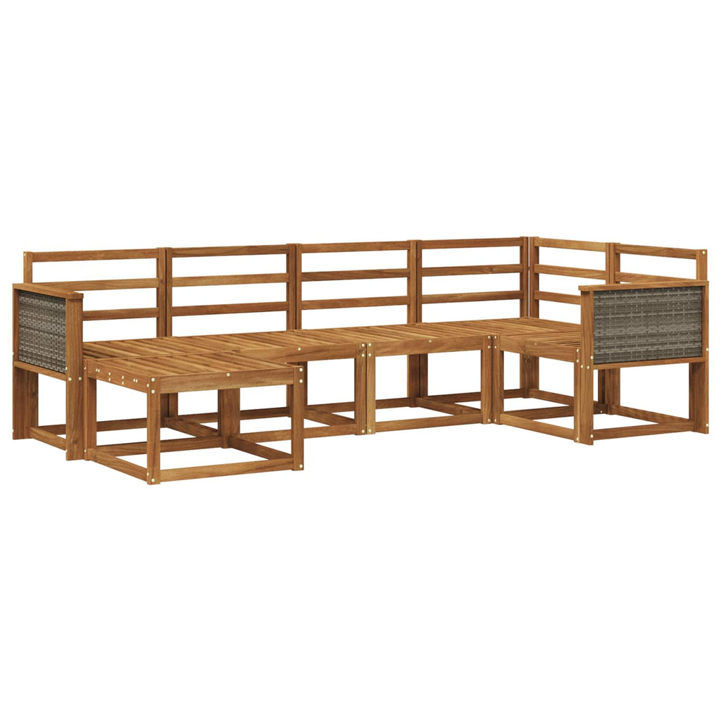 Outdoor-Sofagarnitur 6 pcs Natur Massivholz Akazie