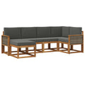 Outdoor-Sofagarnitur 6 pcs Natur und Anthrazit Polyester