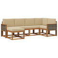Outdoor-Sofagarnitur mit Kissen 6 pcs Natur und Beige Polyester