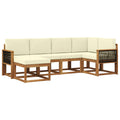 Outdoor-Sofagarnitur 6 pcs Natur und Creme Massivholz Akazie