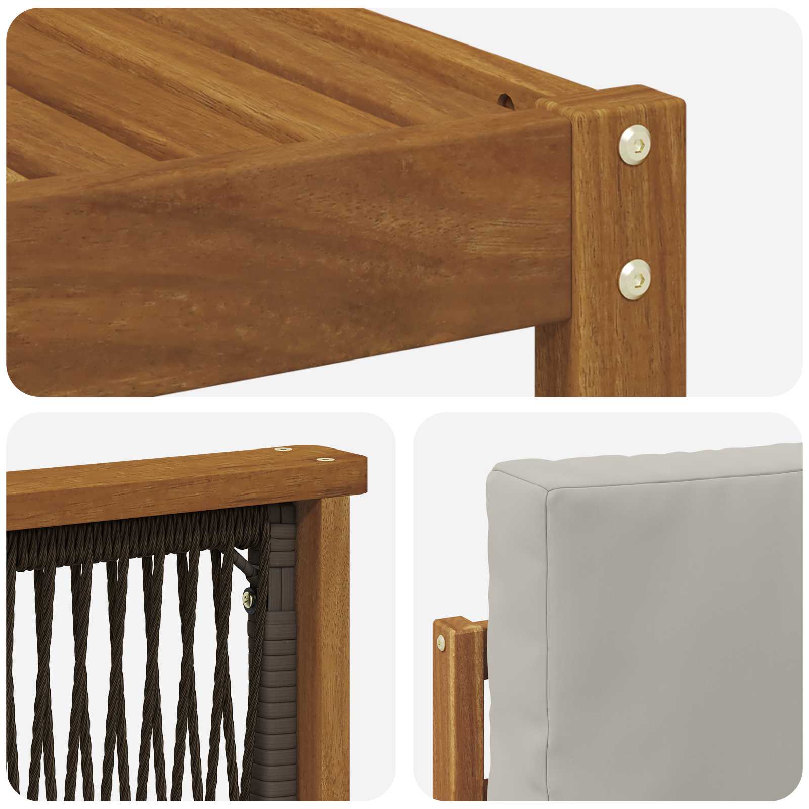 Outdoor-Sofagarnitur 6 pcs Natürlich und Hellgrau