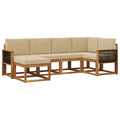 Outdoor-Sofagarnitur 6 pcs Natur und Beige Massivholz Akazie