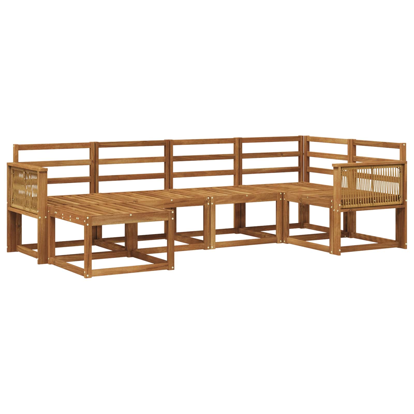 Outdoor-Sofagarnitur 6 pcs Natur Massivholz Akazie