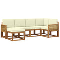 Outdoor-Sofagarnitur mit Kissen 6 pcs Natur und Creme Polyester