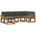 Outdoor-Sofagarnitur 6 pcs Natur und Anthrazit Polyester