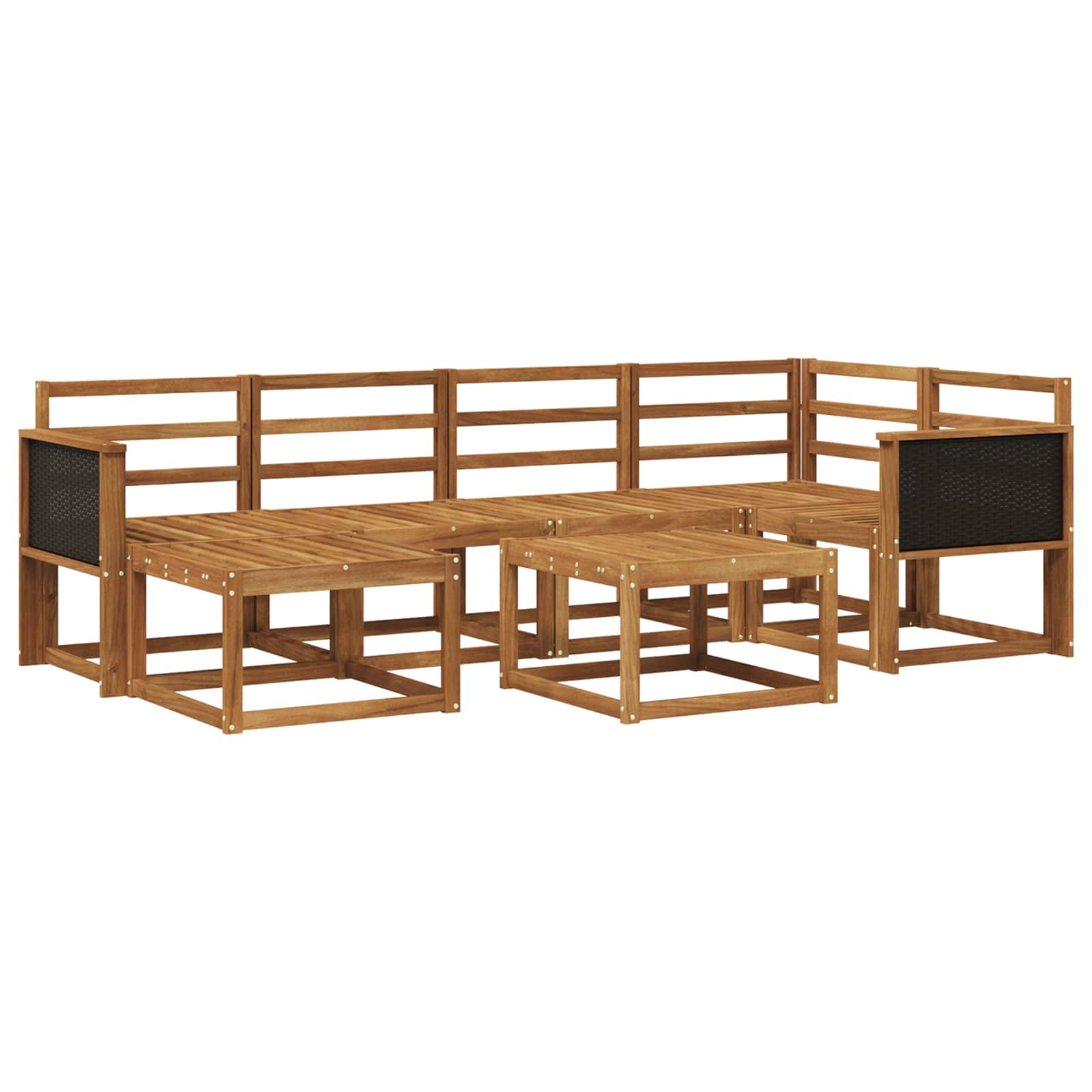 Outdoor-Sofagarnitur 7 pcs Natur Massivholz Akazie