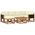 Outdoor-Sofagarnitur 7 pcs Natur und Creme Massivholz Akazie