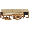 Outdoor-Sofagarnitur 7 pcs Natur und Beige Massivholz Akazie