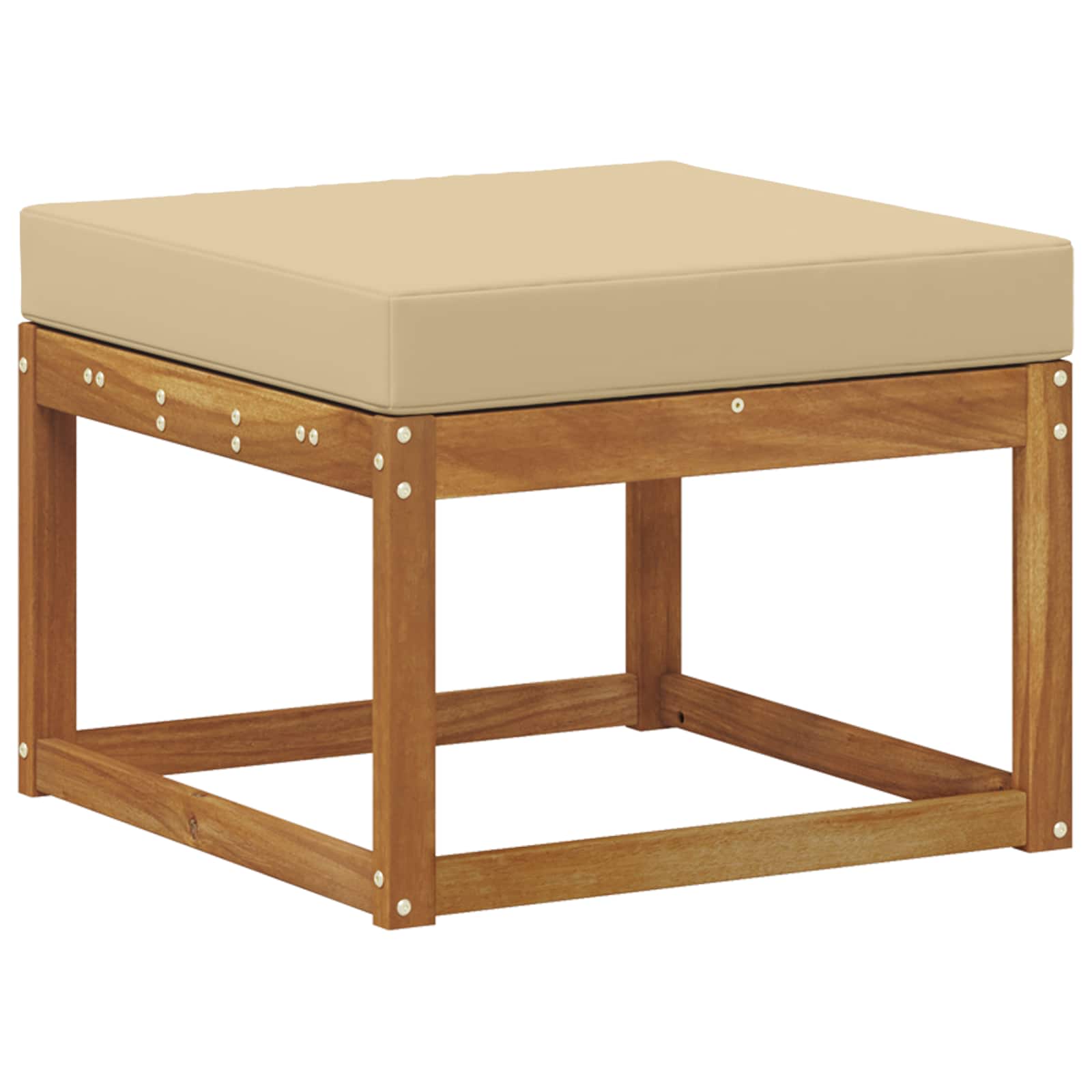 Outdoor-Sofagarnitur 7 pcs Natur und Beige Massivholz Akazie