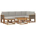 Outdoor-Sofagarnitur mit Kissen 7 pcs Natürlich und Hellgrau
