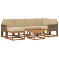Outdoor-Sofagarnitur 7 pcs Natur und Beige Massivholz Akazie