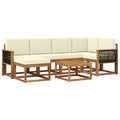 Outdoor-Sofagarnitur 7 pcs Natur und Creme Massivholz Akazie