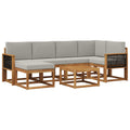 Outdoor-Sofagarnitur mit Kissen 7 pcs Natürlich und Hellgrau