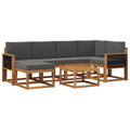 Outdoor-Sofagarnitur mit Kissen 7 pcs Natur und Anthrazit