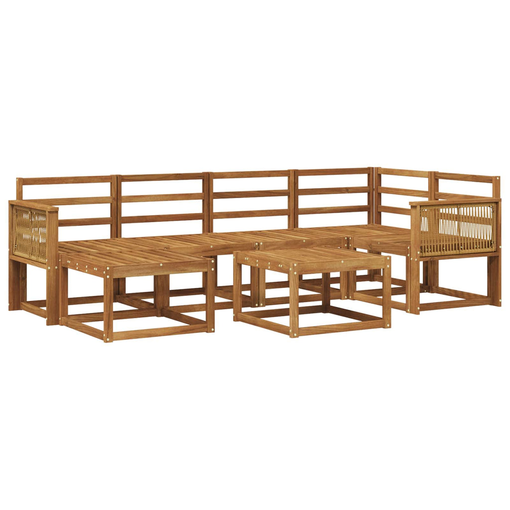 Outdoor-Sofagarnitur 7 pcs Natur Massivholz Akazie