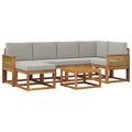 Outdoor-Sofagarnitur mit Kissen 7 pcs Natürlich und Hellgrau