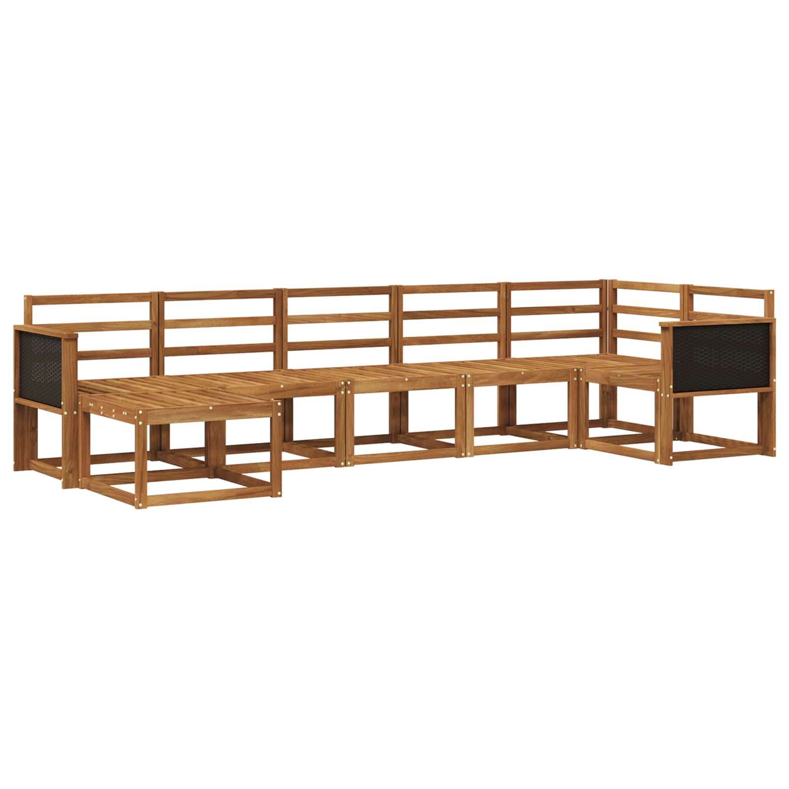 Outdoor-Sofagarnitur 7 pcs Natur Massivholz Akazie