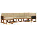 Outdoor-Sofagarnitur mit Kissen 7 pcs Natur und Beige Polyester